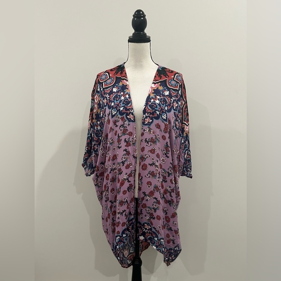 Time and Tru Tops - Time & Tru Floral Kimono